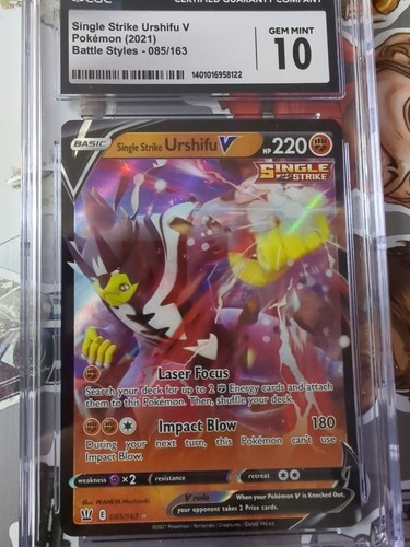 Single Strike Urshifu V 085/163 CGC 10 Pokemon 2021 Battle Styles