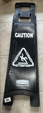 RubbermaidCommercialCautionWetFloor Sign 4-Sided Plastic 12 x 16 x 38 Black New