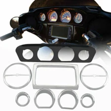 Inner Fairing Trim Gauge Radio Trim Bezel For Harley Touring Electra Glide 14-up