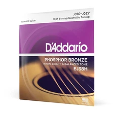 D'Addario EJ38H Phos Bronze Acoustic Strings; High Strung/Nashville Tuning 10-27