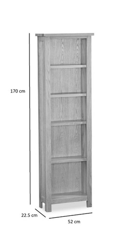 Regal Light Oak Tall Narrow Bookcase / Slim Shelving Unit / 170cm Tall - Picture 2 of 12