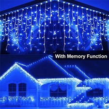 USA Stock Curtain Icicle Lights Wedding Party LED Fairy Christmas Indoor Outdoor