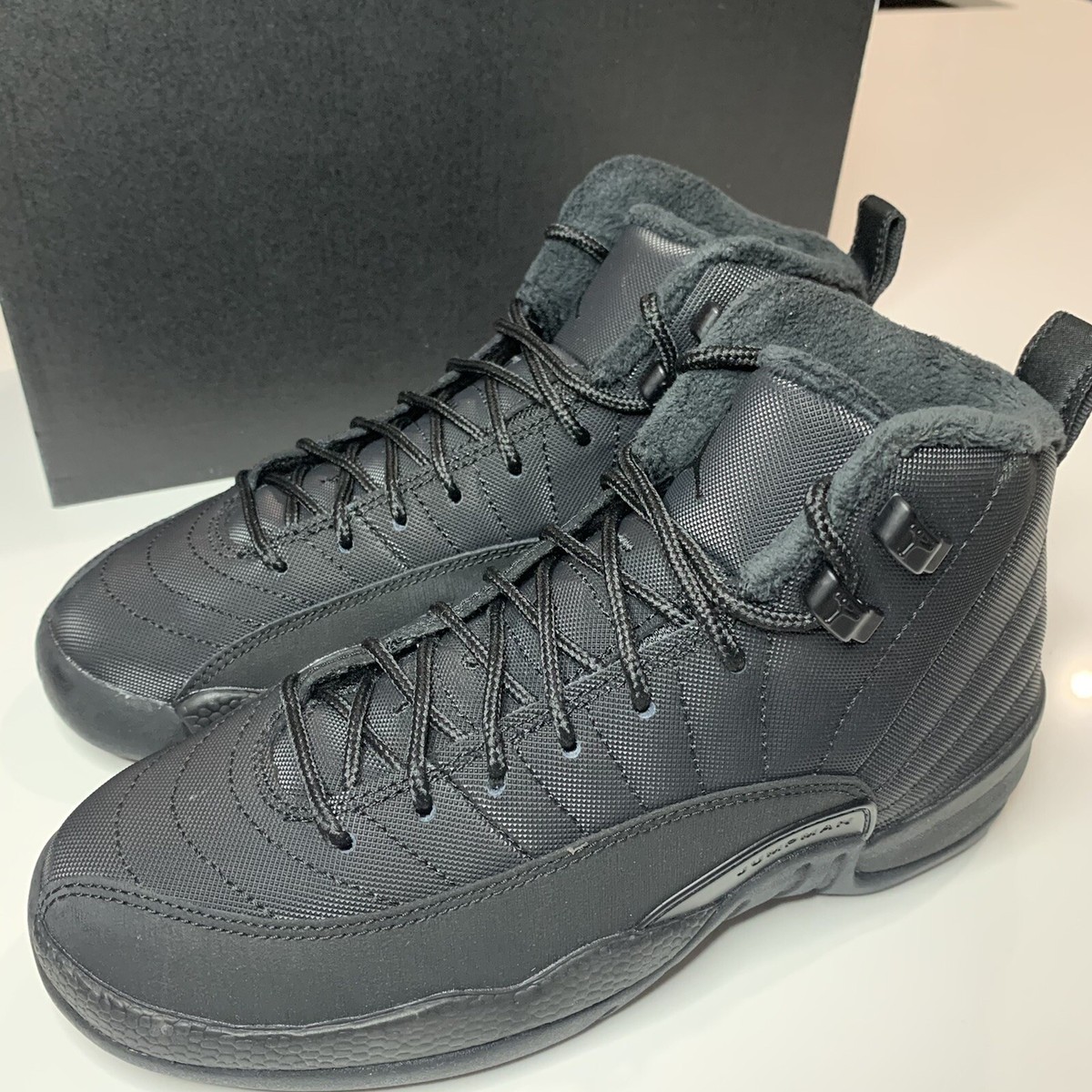 Nike Air Jordan 12 Retro Winterized Triple Black Size 4.5Y Nike Air Jordan 12 Retro Winterized Triple Black Size 4.5Y