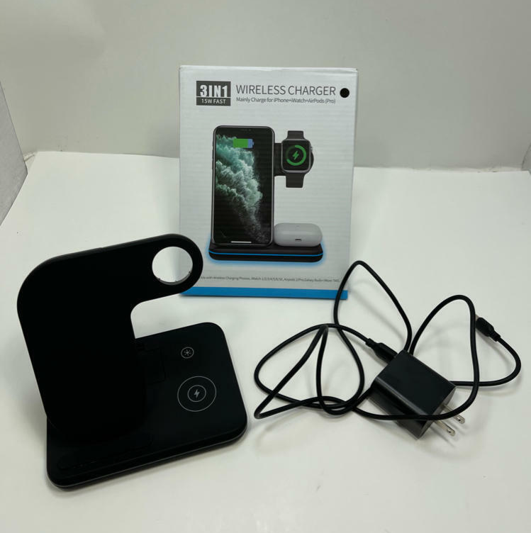 Wireless Charger, 3-in-1 Wireless Charging Station, 15W Fast Charging Pad-image