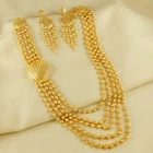 Ethnic Gold Plated Multi Layer Necklace Earrings for Women Bollywood Earrings