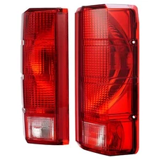 Pair Tail Lights For Ford F150 F250 F350 F100 Bronco 1980-1986 Red White Lens