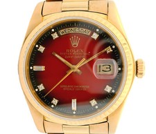 Rolex 36 Day-Date President Red-Vignette-Diamonds-Dial 750/-Vollgold ca. 1988