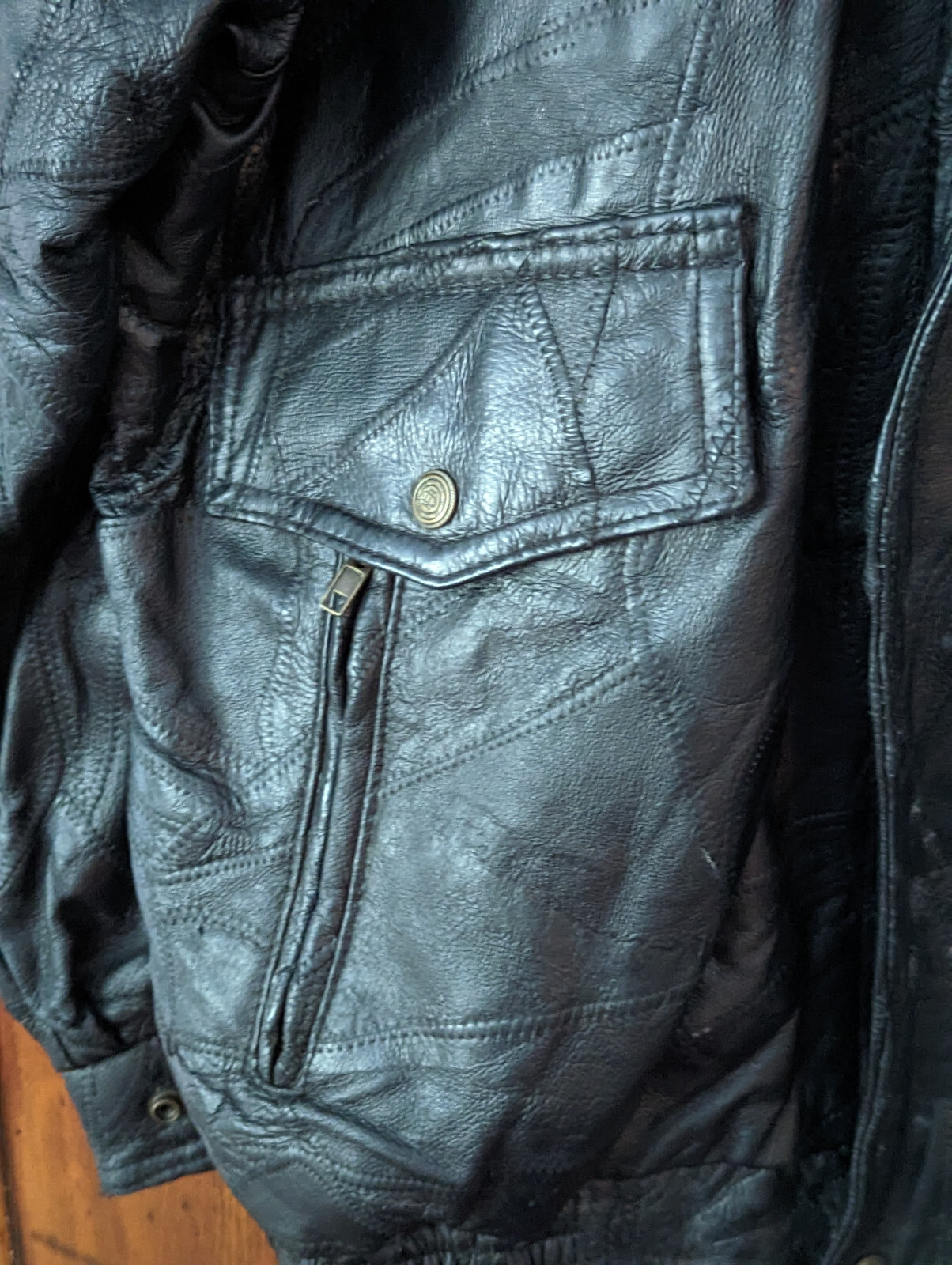 FLIGHT PATH Patchwork Leather Flight Bomber JACKE… - image 2