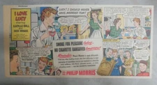 Phillip Morris Cigarette Ad: I Love Lucy, Lucille Ball 1950's 7.5 x 15 inches