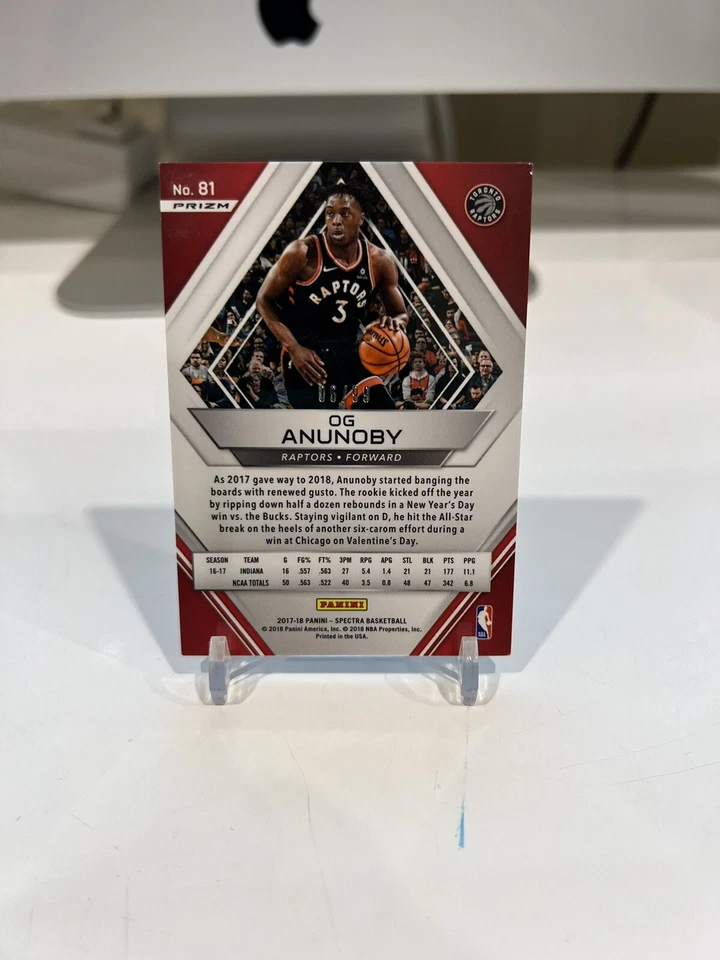 2017-18 Panini Spectra Neon Blue OG Anunoby Rookie 06/99 - Image 2 of 2