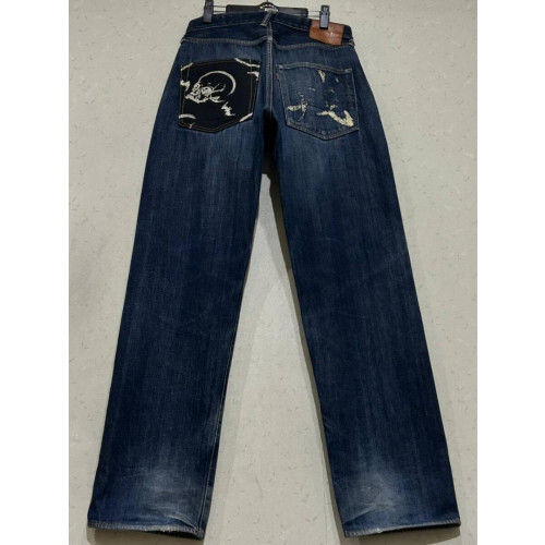 Evis Ebisu LOT 2001 No2 Skull Embroidery & Ebisu W32 Denim limited 