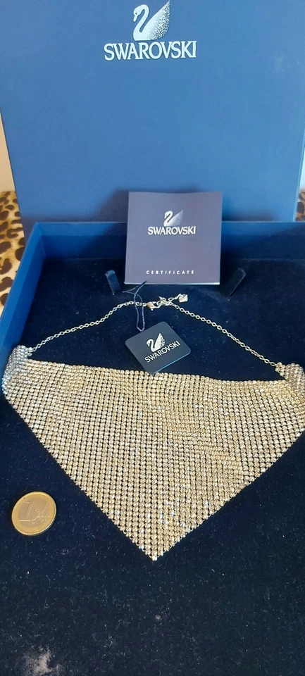 Collana Swarovski originale e mai usata! Fazzoletto cristalli luminosissimi rara - Immagine 4 di 4