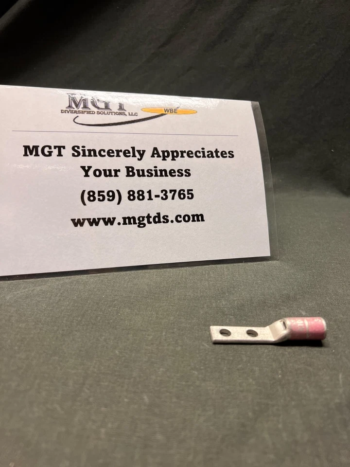 Burndy / YA25L2NT14 / 2H LUG STND BRL NAR TONGUE 1/0 AWG 1/4" STUD 5/8" CTR INSP