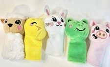 Finger Puppets 5 for Babys Toddlers Lamb Chick Bunny Frog Pig Clean Excellent
