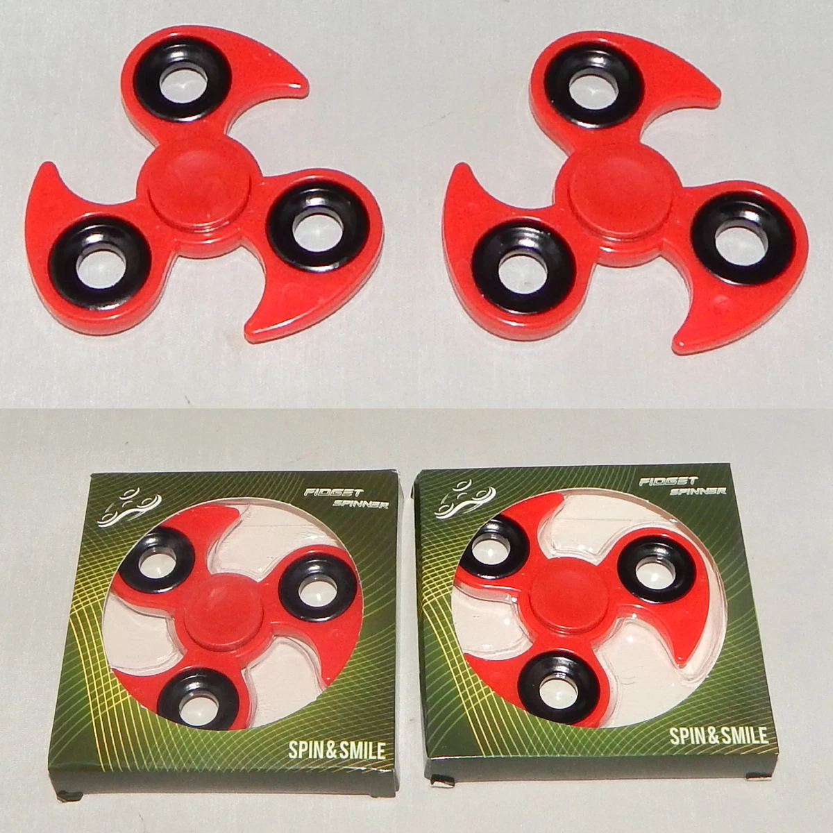 LOT OF 2 RED FIDGET HAND NINJA BALL BEARINGS SPINNERS! PARTY FAVORS!