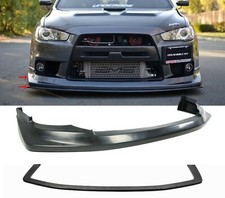 For 08-15 Mitsubishi Evo X Vt-style Front Lip Lower Splitter Pu Unpaint Black