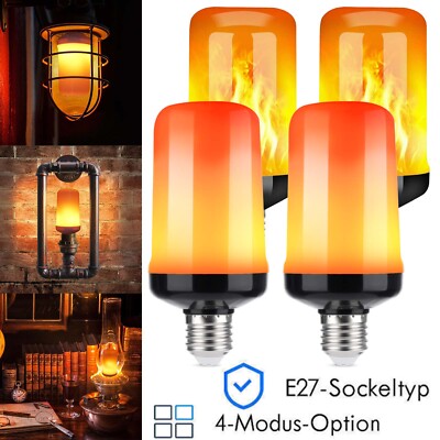 E27 LED Flammen Effekt Glühbirne Fackel Feuer Lampe Flacker Birne Deko Licht