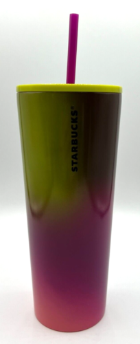 Starbucks 2022 Fall Purple/Gold/Berry Gradient Ombre SS Tumbler 24 Oz New Straw