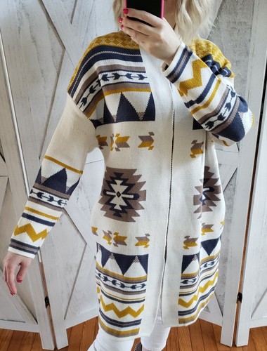 Boho Aztec Tribal Western Knit Long 