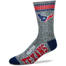 NFL HOUSTON TEXANS Gray Got Marbled Crew Socks FBF -Size Large  ~NEW~
