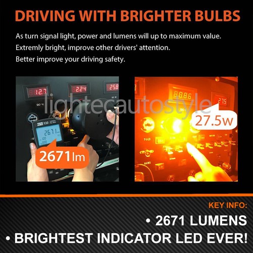 2x Ba15s P21W 30SMD amber LED canbus turn signal indicator light bulbs orange 🔶 - Picture 7 of 9