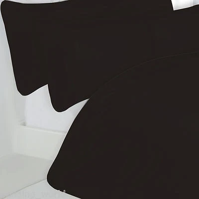 AMBIANCE BLACK 200 THREAD COUNT PLAIN EGYPTIAN COTTON DUVET COVER OR DEEP FITTED SHEET