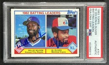 WILLIE WILSON AL OLIVER PSA DNA AUTH 1983 TOPPS #701 DUAL SIGNED IP AUTO 6915