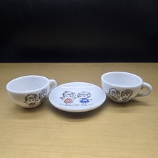 Vintage 70's Japan Cups And Saucer Plate Tea Party Girls Miniature Dollhouse