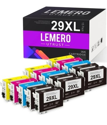 LEMERO 29XL Tintenpatronen 15 Stück kompatibel für Epson 29XL XP342 XP-245 XP-430