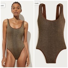 J.Crew NWT Claudia Metallic Scrunchie One-Piece Swimsuit Sz 10 CS380 MSRP 125