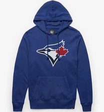 New 47' Brand Toronto Blue Jays Mens Blue Imprint Headline Long Sleeve Hoodie