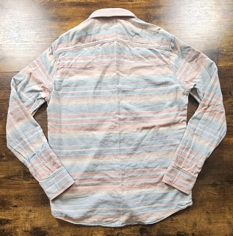 Faherty Reversible Stripped Plaid Solid Cotton Sh… - image 8