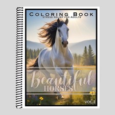 Horses - Spiral Bound Adult Coloring Book - Thick Artist Paper - 50 pages 4