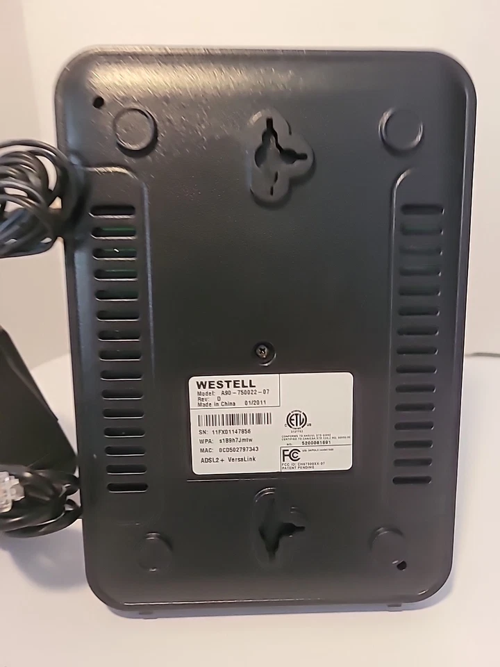 Westell 7500 Model A90-750022-07 DSL Wireless Gateway Modem Router UNTESTED  - Image 2 of 4