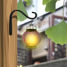 2x Iron Wall Hooks for Hanging Baskets Lanterns Planters Garden Decor Black