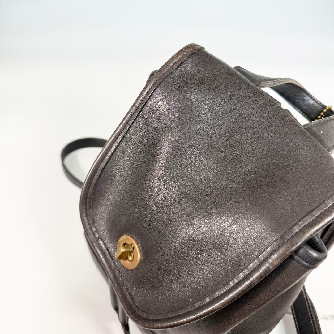 COACH 9960 Vintage Mini Backpack Black Leather Turnlock Old Coach
