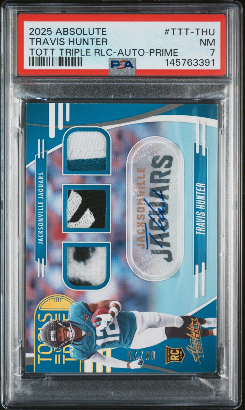 Travis Hunter Panini Absolute Tools of the Trade Triple Relics #TTTTHU Base