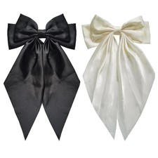 2Pcs Silky Satin Hair Bows for Women Hair Ribbons for girl bow hair clip Oversiz