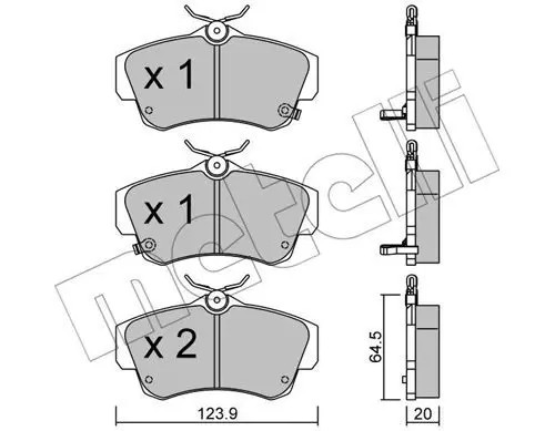 Pastiglie freno 22-0521-0 METELLI per CHRYSLER PT CRUISER PT CRUISER Cabriolet