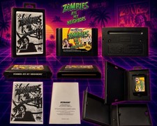 VTG 1993 Sega Genesis Zombies Ate My Neighbors Game Cartridge + Custom Box Case