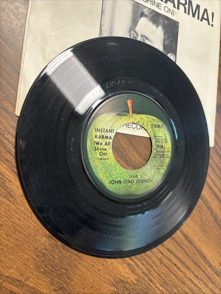 John Lennon Instant Karma/Who Has Seen Wind w/Picture Sleeve 45rpm Apple 1818 - Image 4 of 4