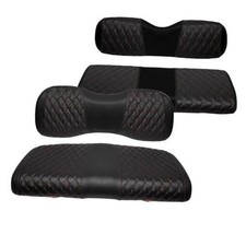 Golf Cart Vinyl Replacement Seat Covers fits Black Fits Yamaha Front and Rear