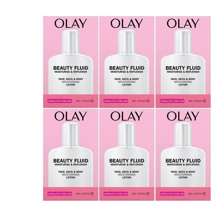 6x200ml Olay Oil of Olaz Beauty Fluid Face & Body Feuchtigkeitspflege