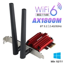 WiFi 6E PCI-E Dual Band Network Card AX1800Mbps 802.11AX WiFi Bluetooth Adapte