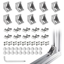 10 Sets Silver 4040 Aluminum Extrusion Corner Bracket Kit – 10pcs Corner Brac...