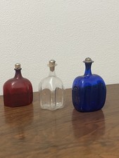 🔵 3 Bottigliette Colorate Vetro Soffiato