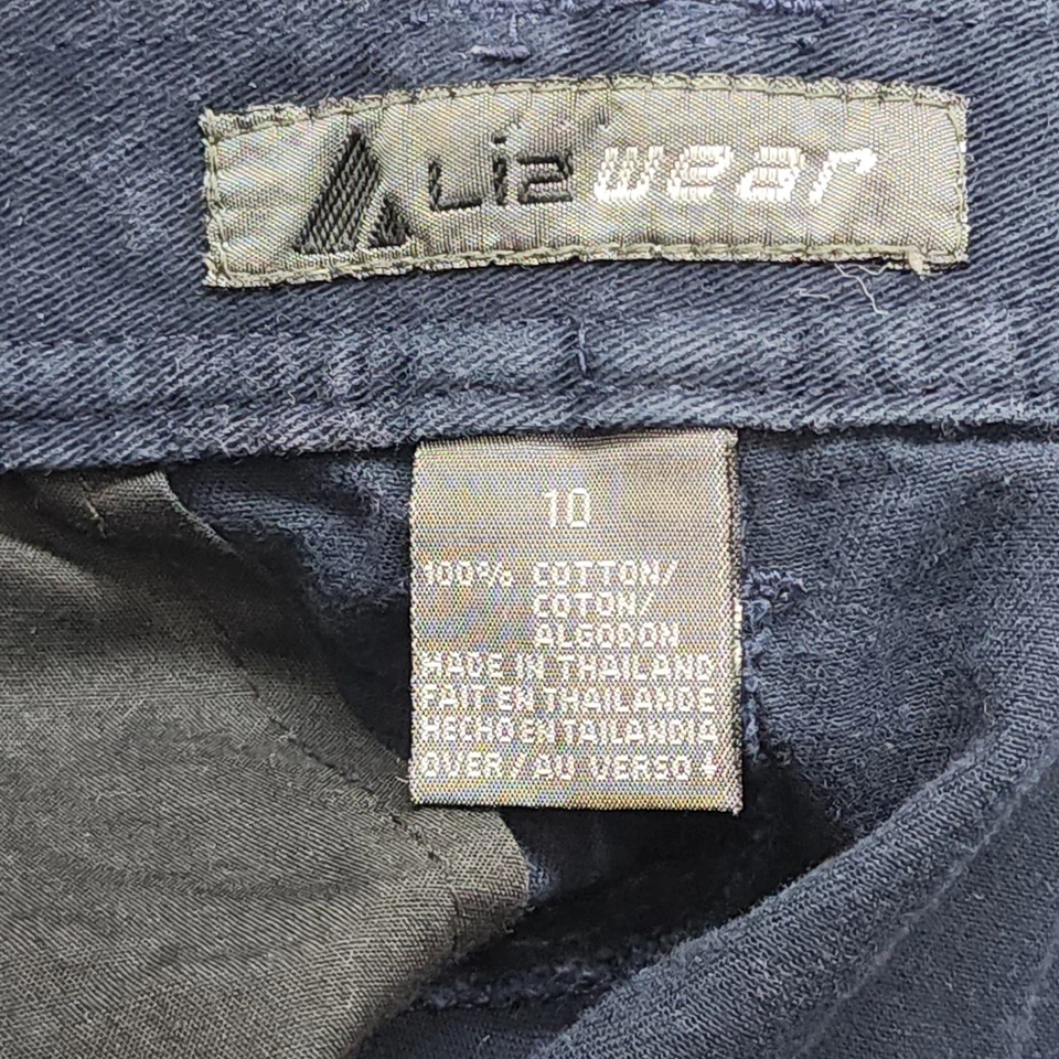 Falda Lizwear Vintage Años 90 Talla 10 Azul Plisada Lápiz Midi Bolsillos Traseros Abertura Foto 4 de 4