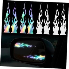 8pcs Flame Reflective Sticker for Bikes, 5.9"x1.2" Car Decals, Sports
