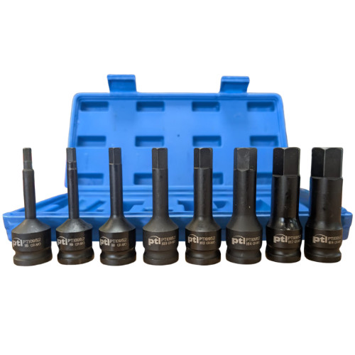 8pc 1/2"" Impact Hex Bit CR-MO Steel Socket Set
