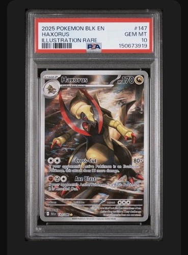 2025 Pokemon BLK EN-Black Bolt Illustration Rare #147 Haxorus PSA 10